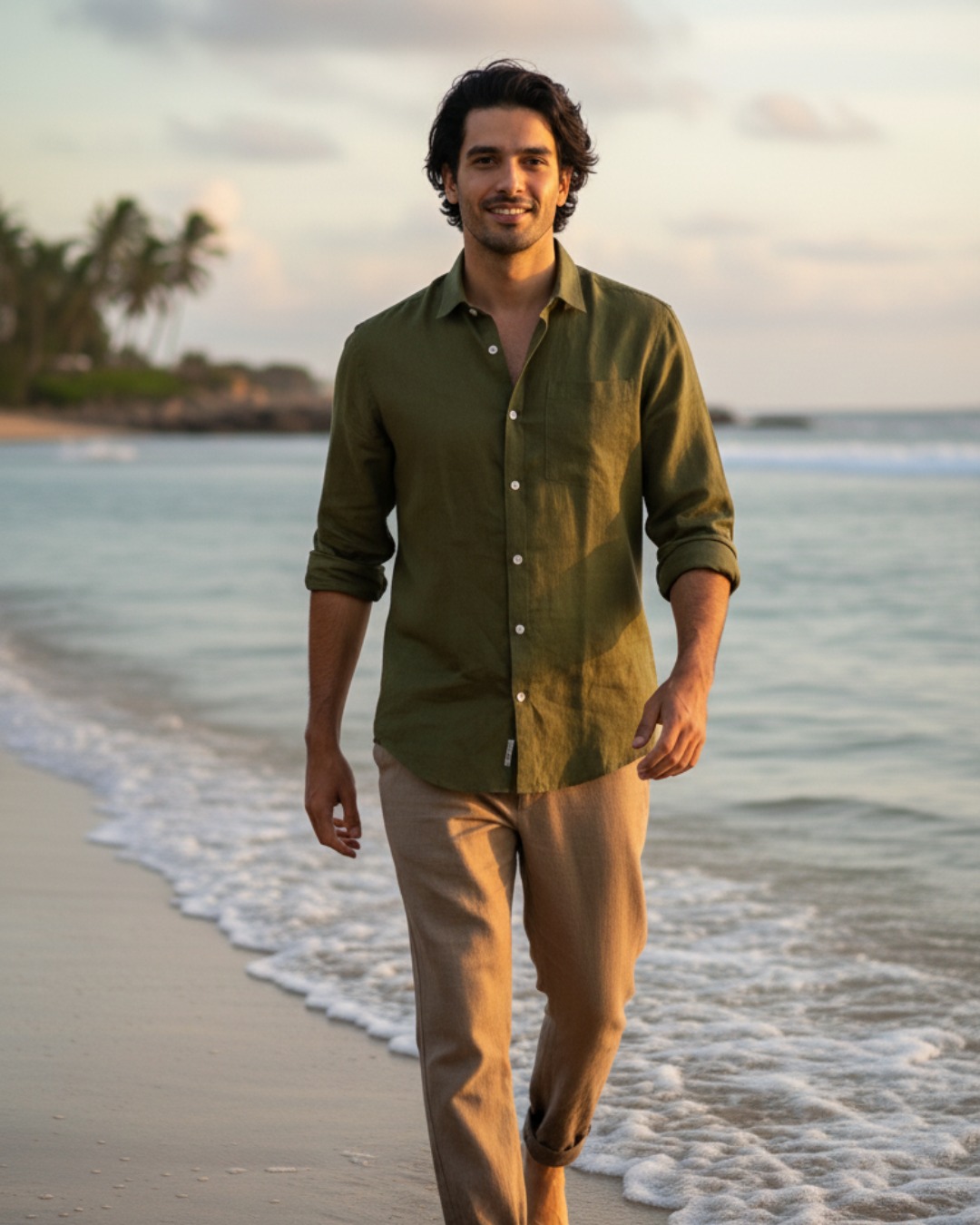 Pehanoge Olive Linen Shirt | Collector's Edition Linen Collection