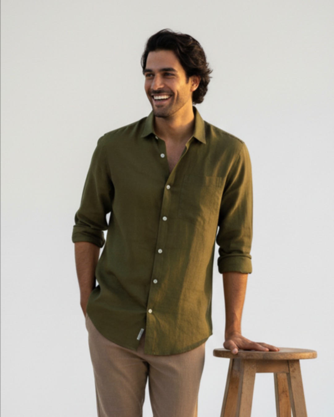 Pehanoge Olive Linen Shirt | Collector's Edition Linen Collection - Image 3