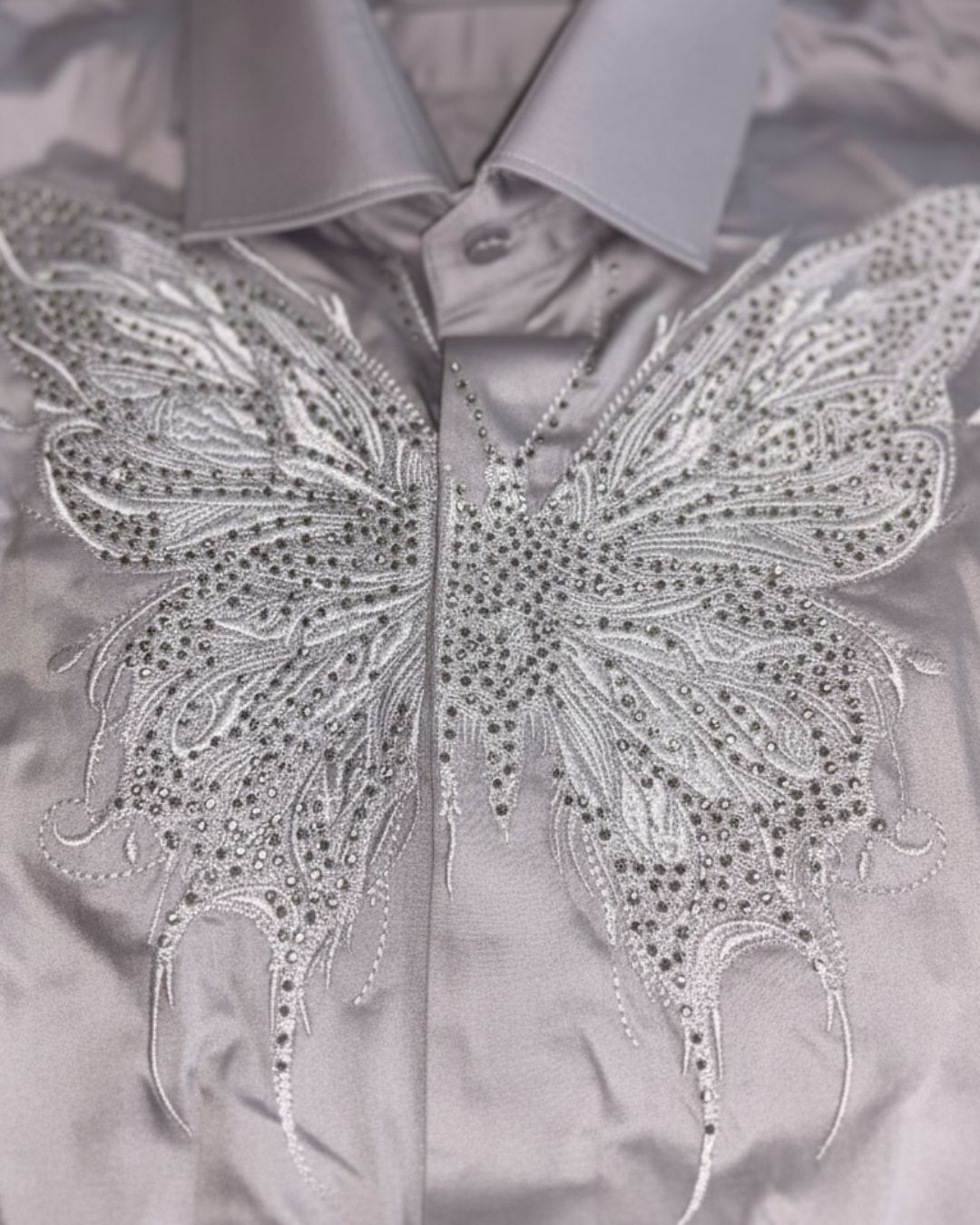 Pehanoge Papilion Embroidered Giza Cotton Shirt | Signature Embroidery Collection - Image 6