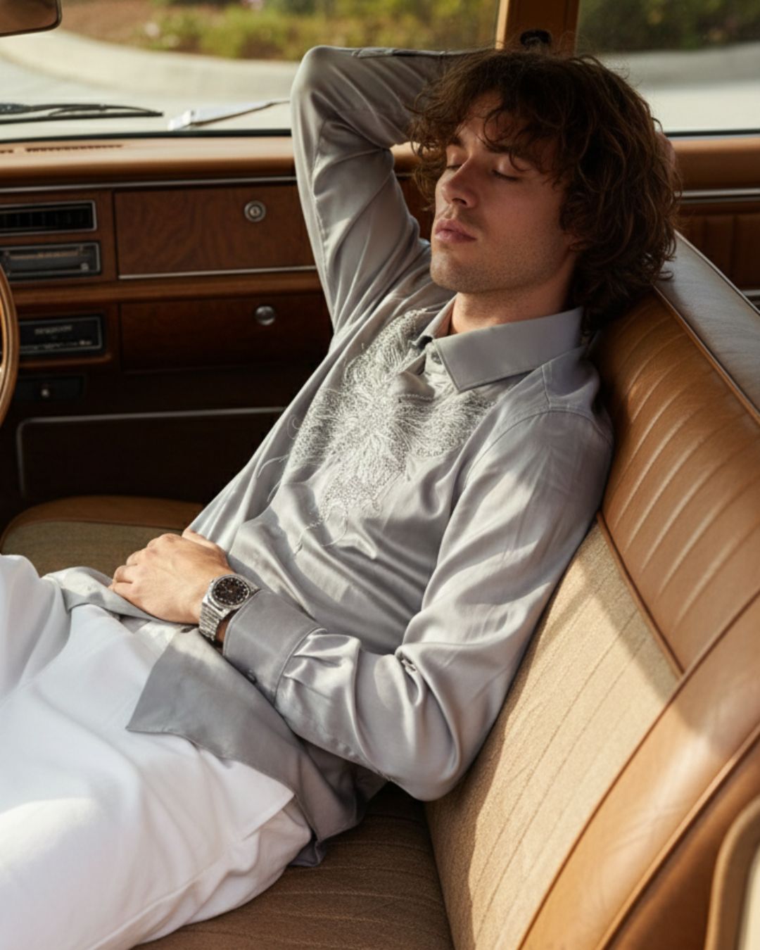 Pehanoge Papilion Embroidered Giza Cotton Shirt | Signature Embroidery Collection