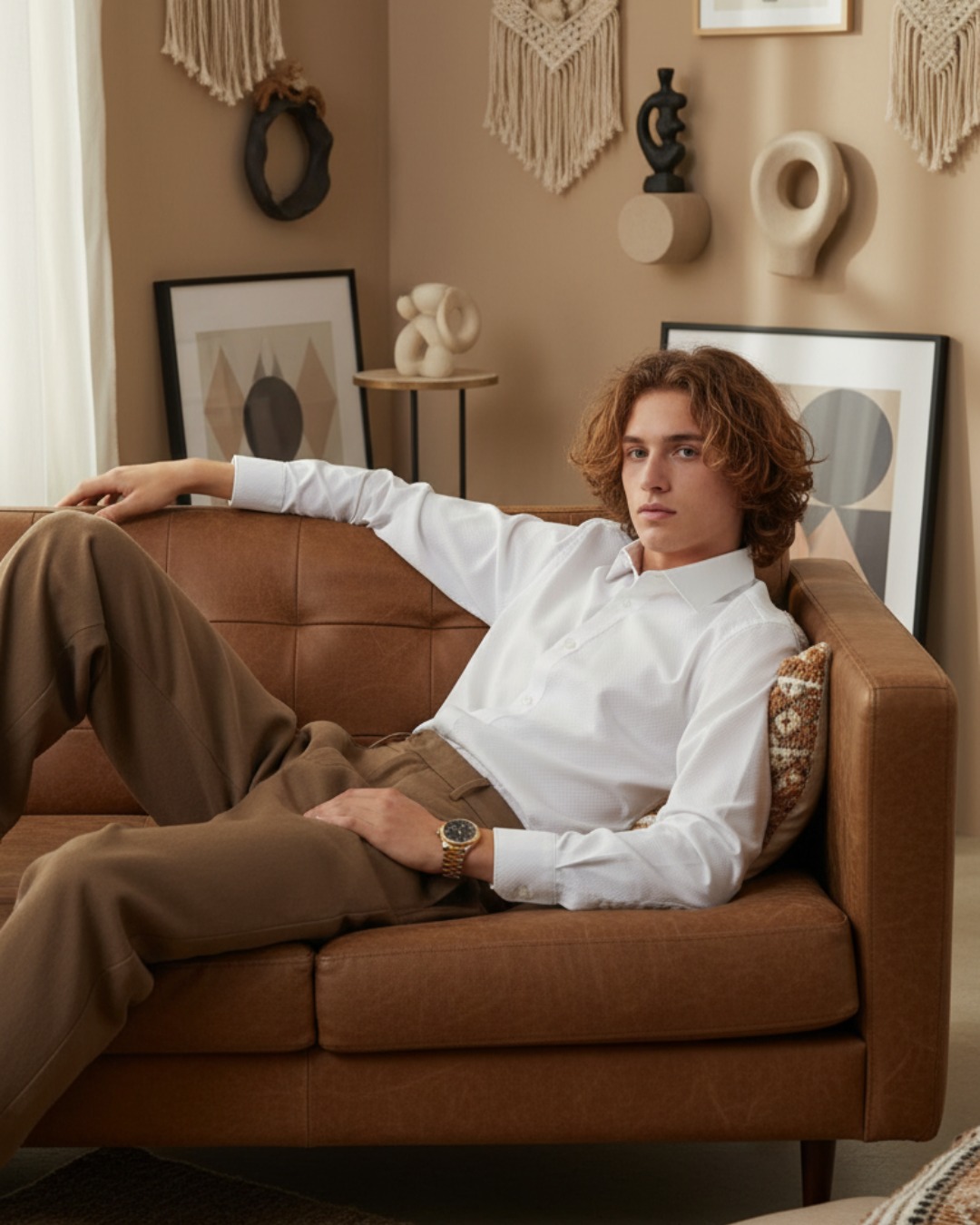 Pehanoge Aurion Shirt | Super Prime Cotton Self-Print Shirt | White Signature Collection