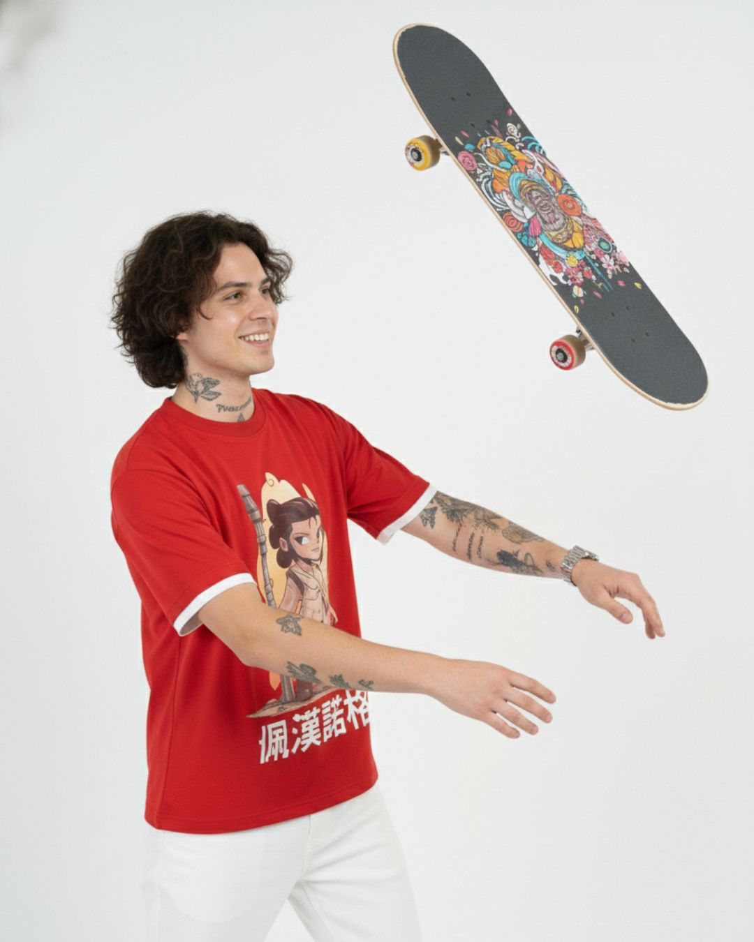 Flame Monk Oversized T-Shirt | Silicon-Washed Loop Net Premium DTF | Streetwear Edition | Pehanoge - Image 6