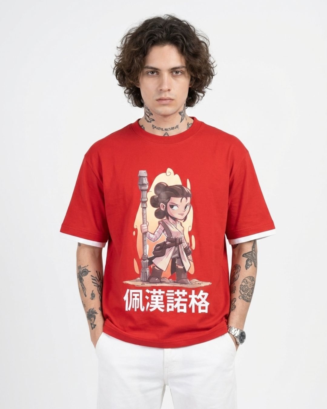 Flame Monk Oversized T-Shirt | Silicon-Washed Loop Net Premium DTF | Streetwear Edition | Pehanoge