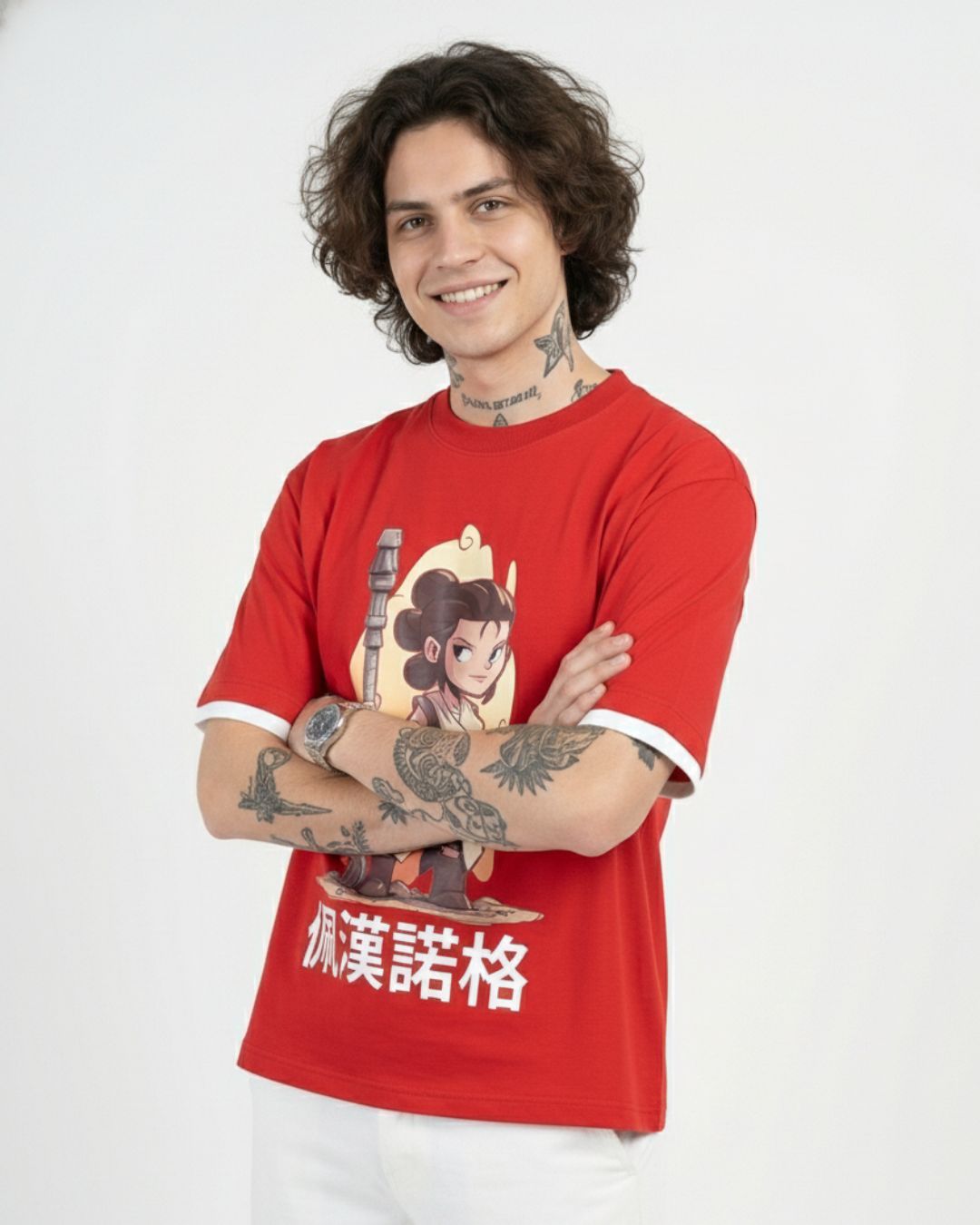 Flame Monk Oversized T-Shirt | Silicon-Washed Loop Net Premium DTF | Streetwear Edition | Pehanoge - Image 3