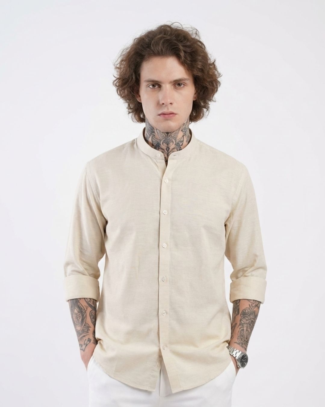 Ivory Drift Giza Cotton Shirt | Timeless Elegance | Collector’s Edition Solid Shirt | Pehanoge