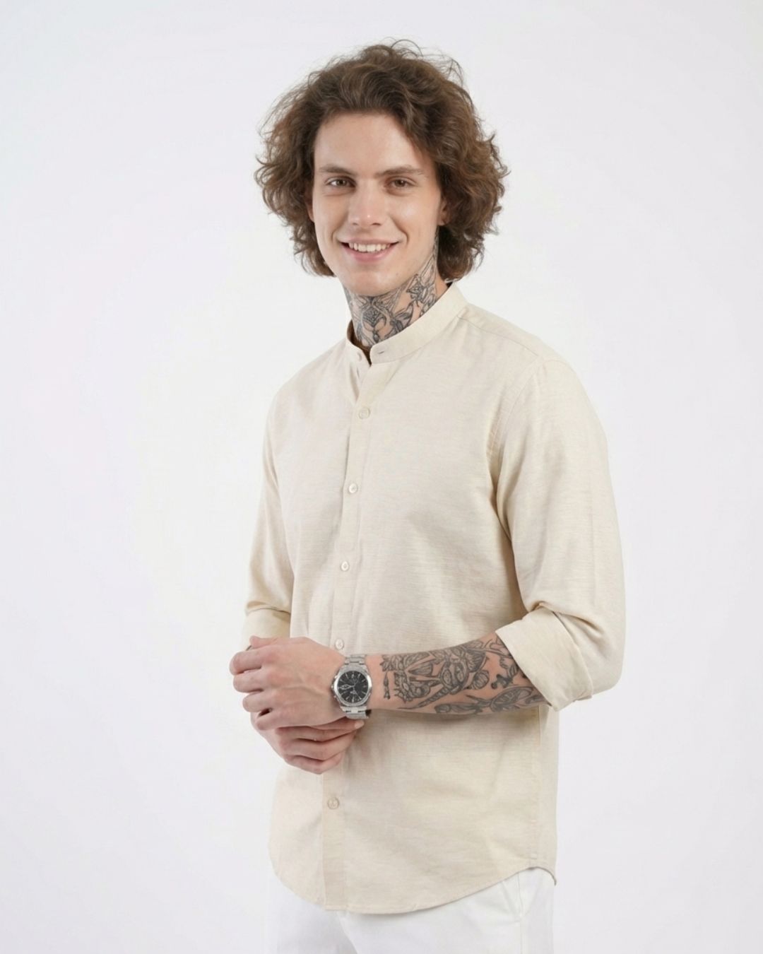Ivory Drift Giza Cotton Shirt | Timeless Elegance | Collector’s Edition Solid Shirt | Pehanoge - Image 2