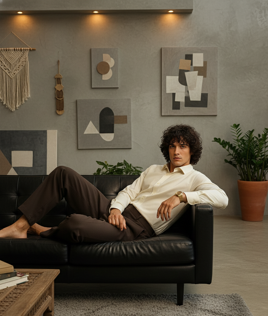 Pehanoge Ivory Elite Giza Cotton Shirt | Signature Monochrome Collection