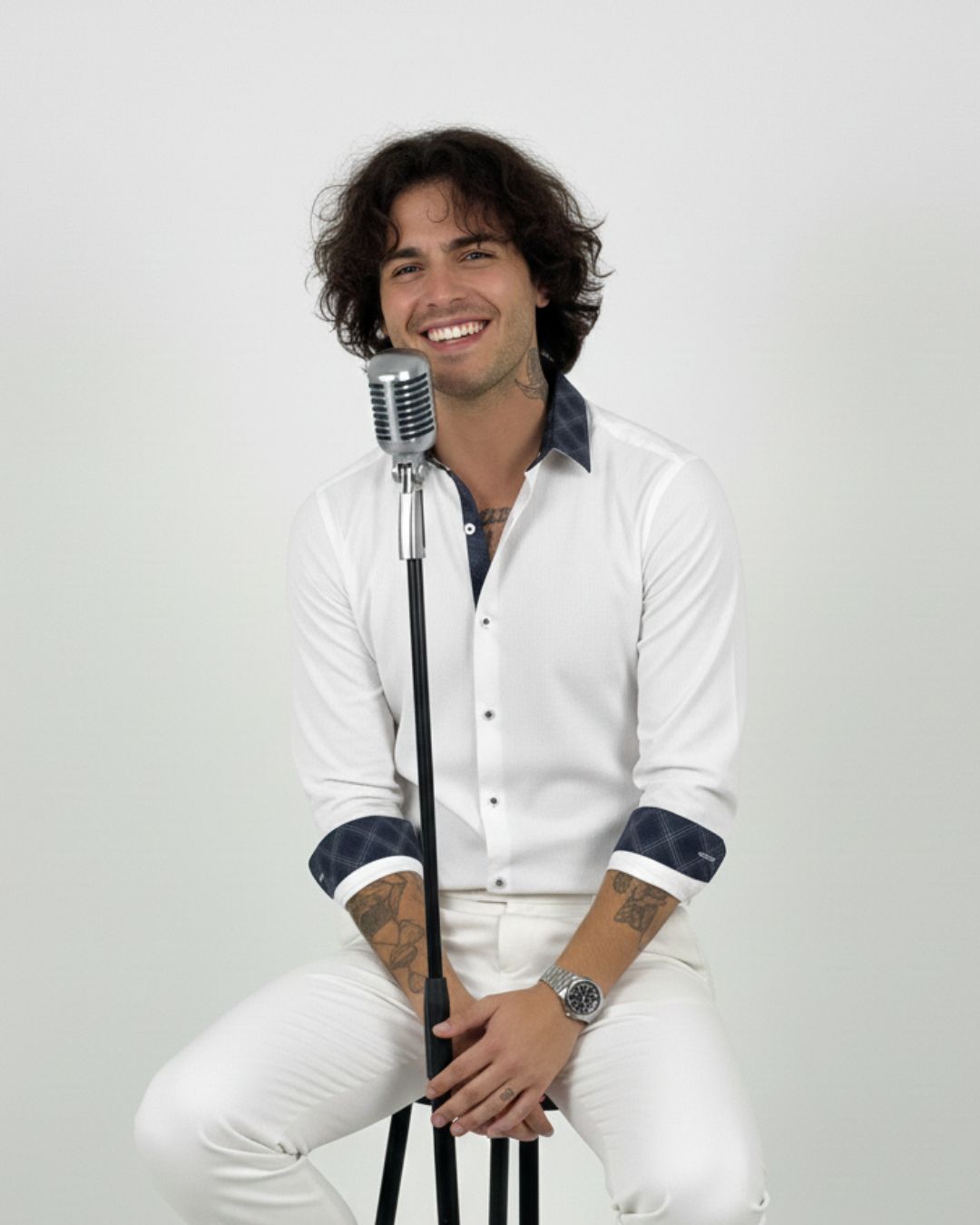 Ivory Noir Shirt | Super Prime Cotton Contrast-Detail Shirt | White Signature Collection | Pehanoge - Image 5