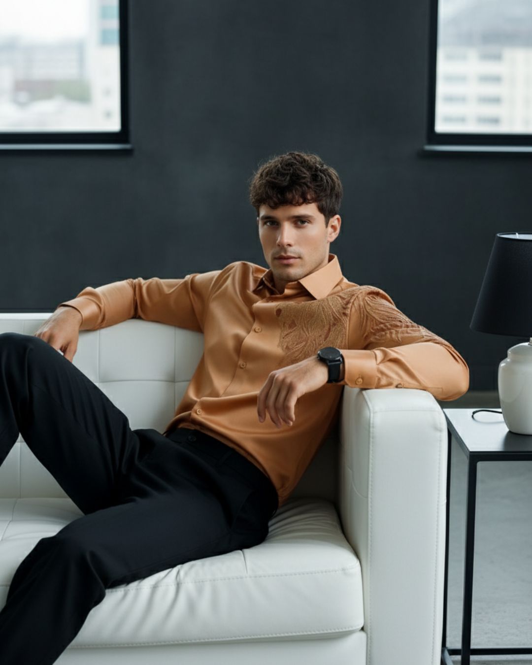 Pehanoge Regal Mane Giza Cotton Shirt | Signature Embroidery Collection - Image 2