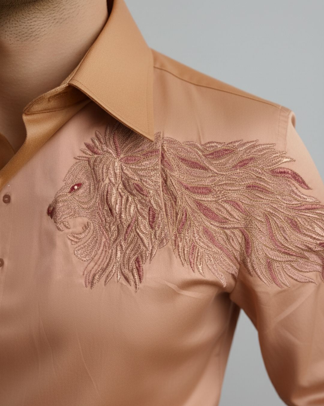 Pehanoge Regal Mane Giza Cotton Shirt | Signature Embroidery Collection - Image 6